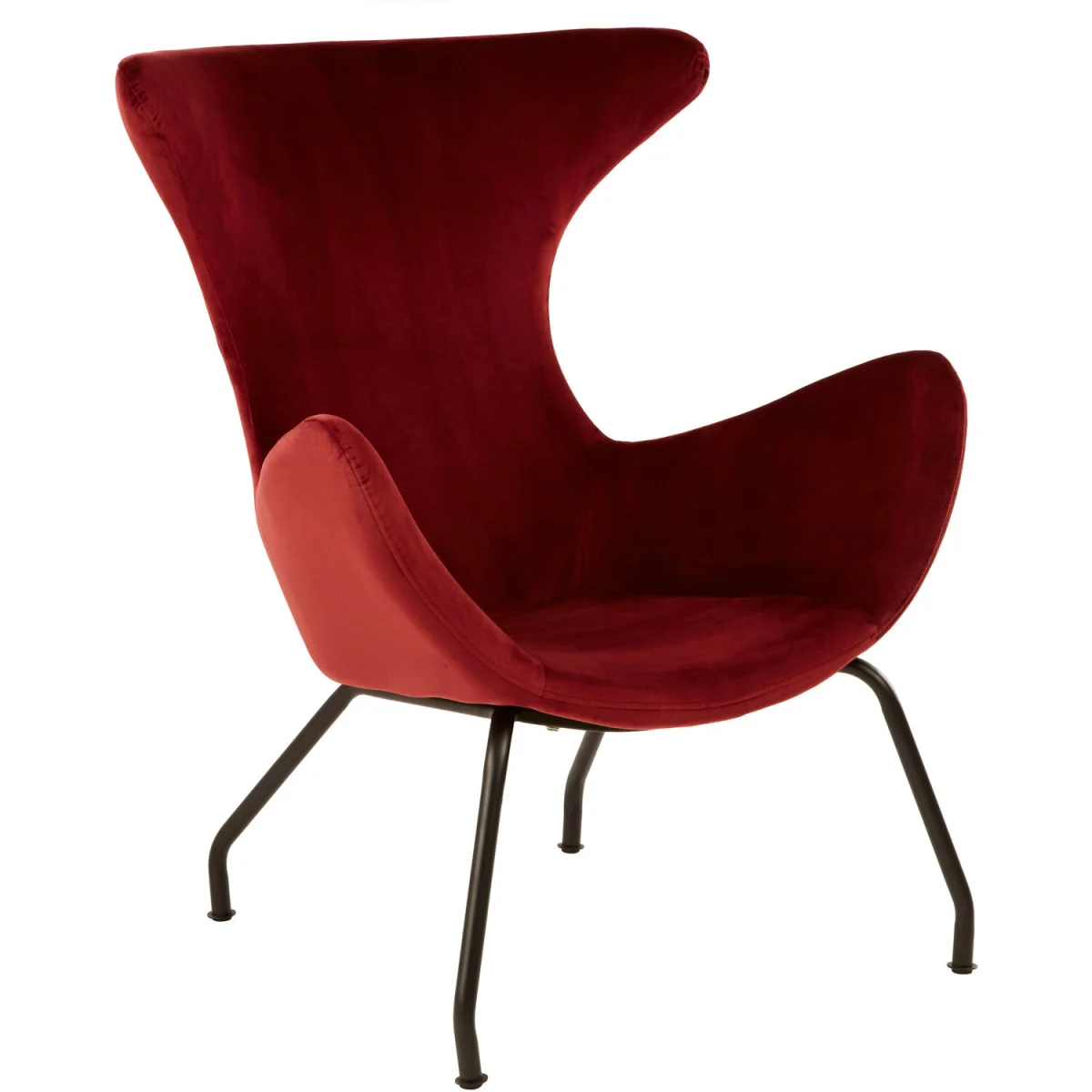 Kolding Red Fabric Modern WingbackChair - Red – image 2