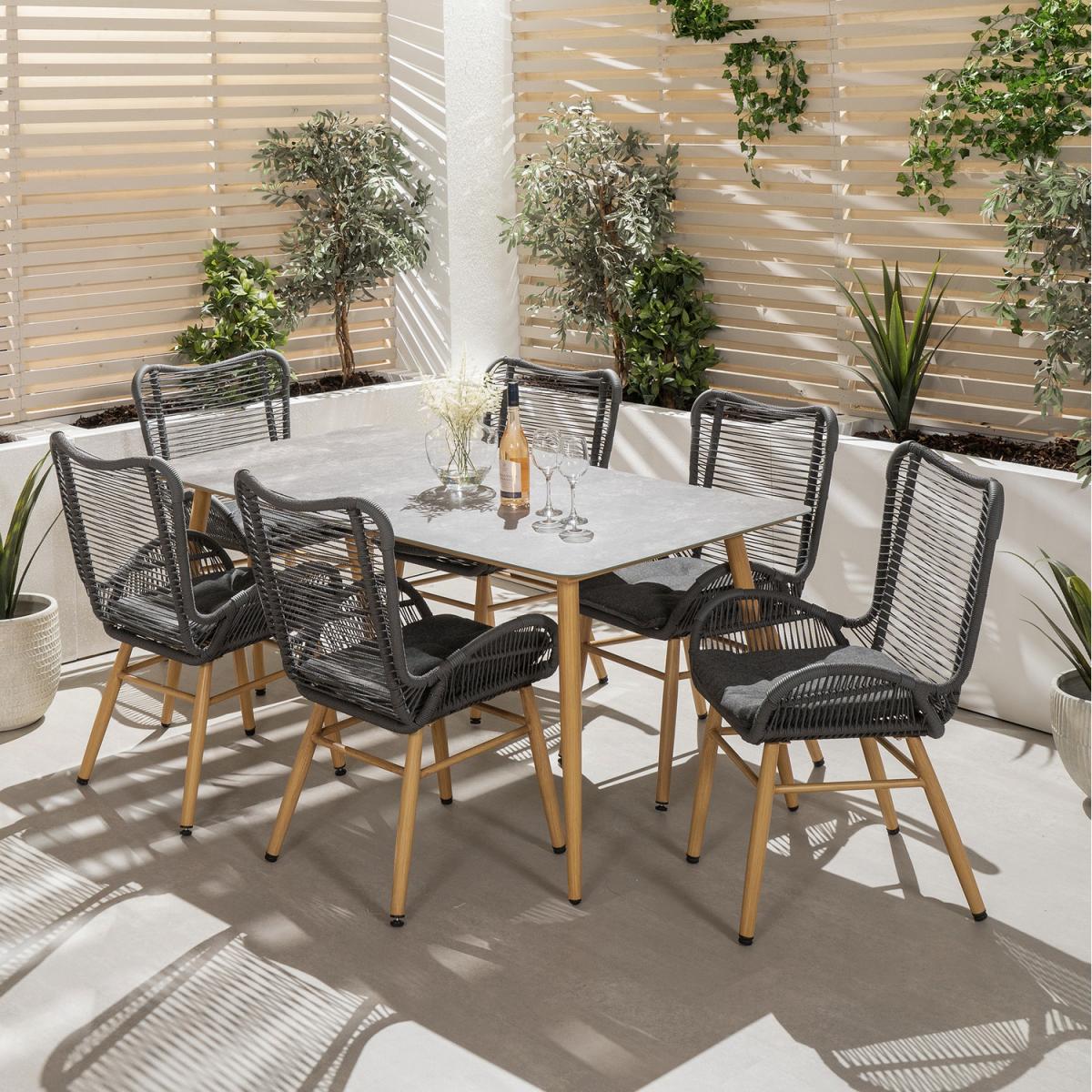Kingston 6 Seater Dining Set - Dark Grey – image 2