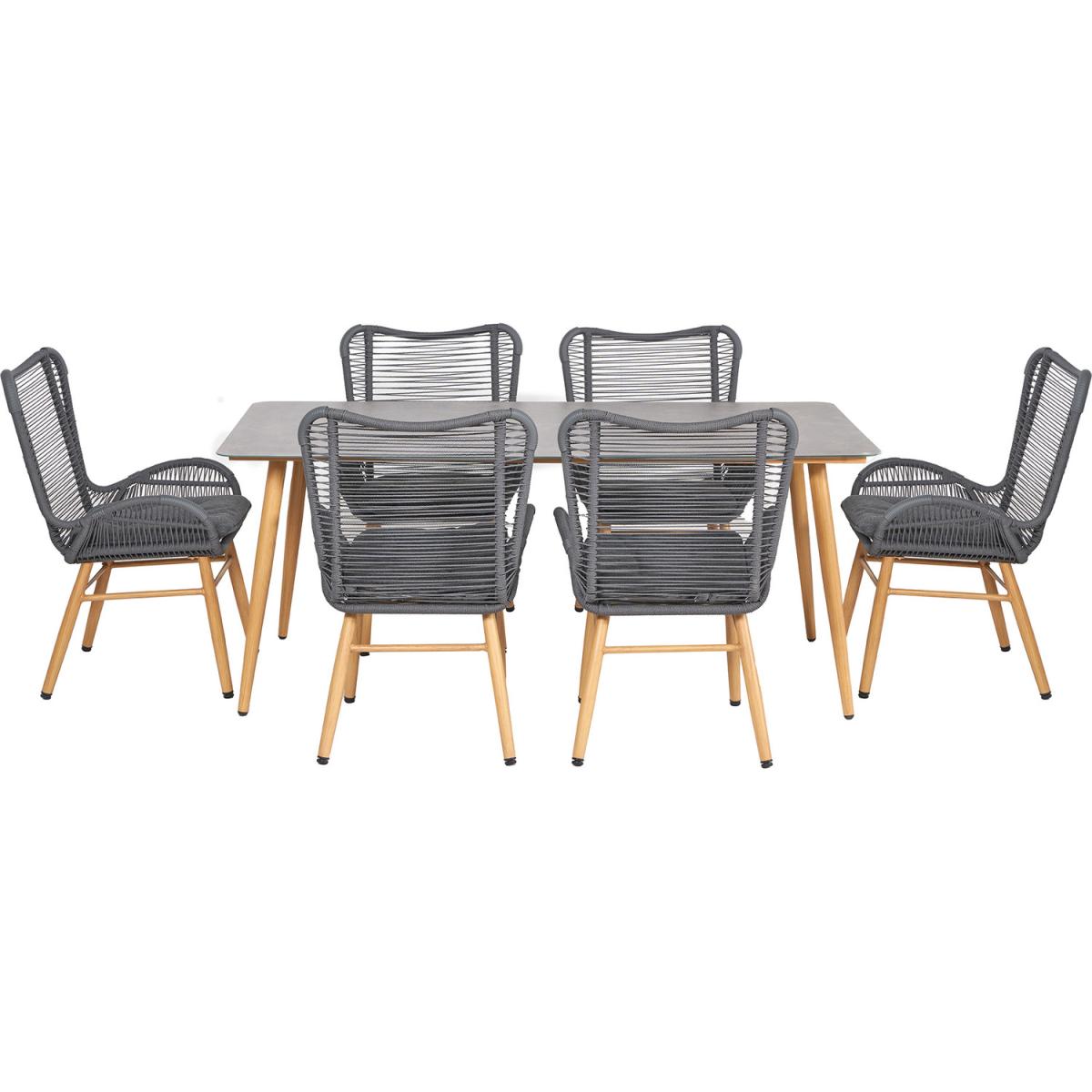 Kingston 6 Seater Dining Set - Dark Grey – image 3