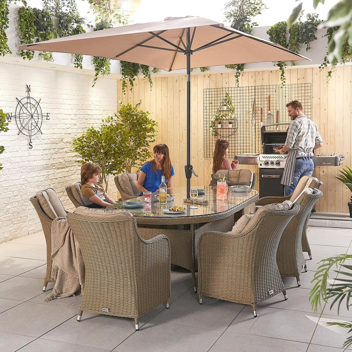 Camilla 8 Seater Rattan Oval Dining Set – image 2