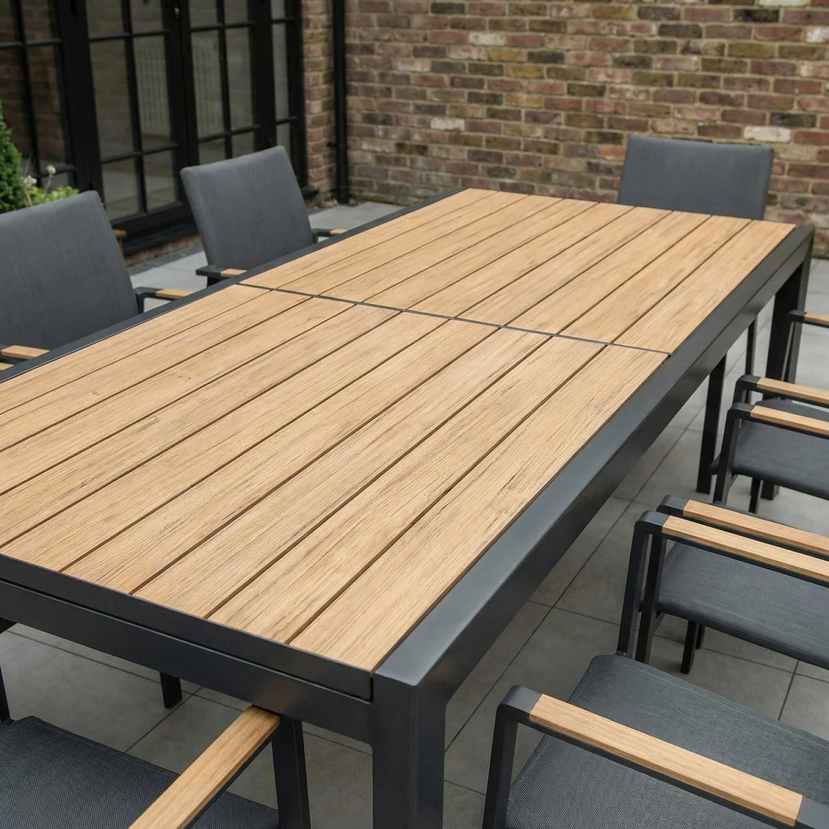 Melbourne 12 Seat Extendable Rectangular Garden Dining Set - Grey – image 4