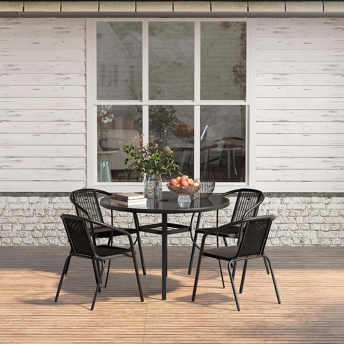 2 Seaters Garden Bistro set - Black / Square – image 6