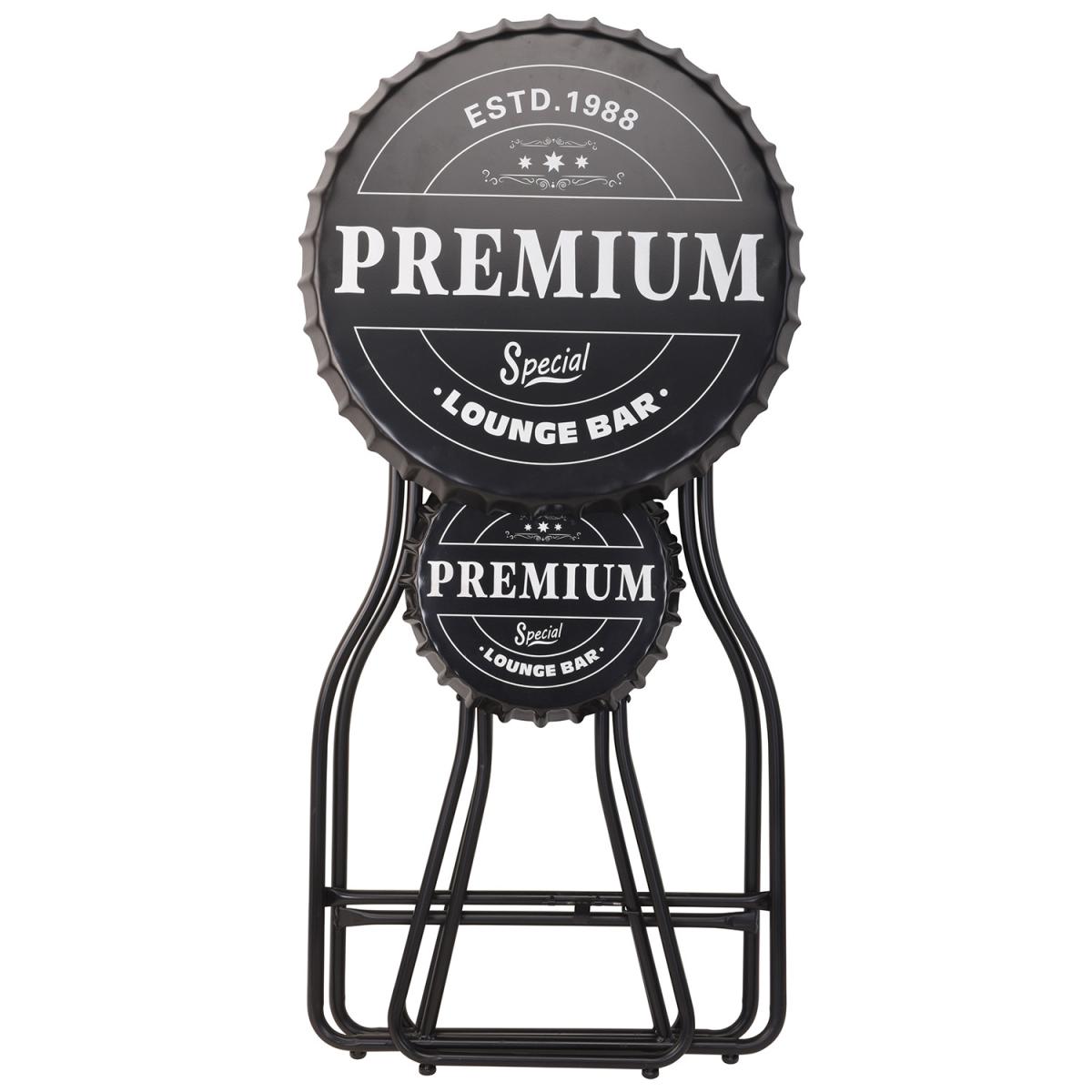 Lounge Bar Table With Foldable Stools - Black – image 3