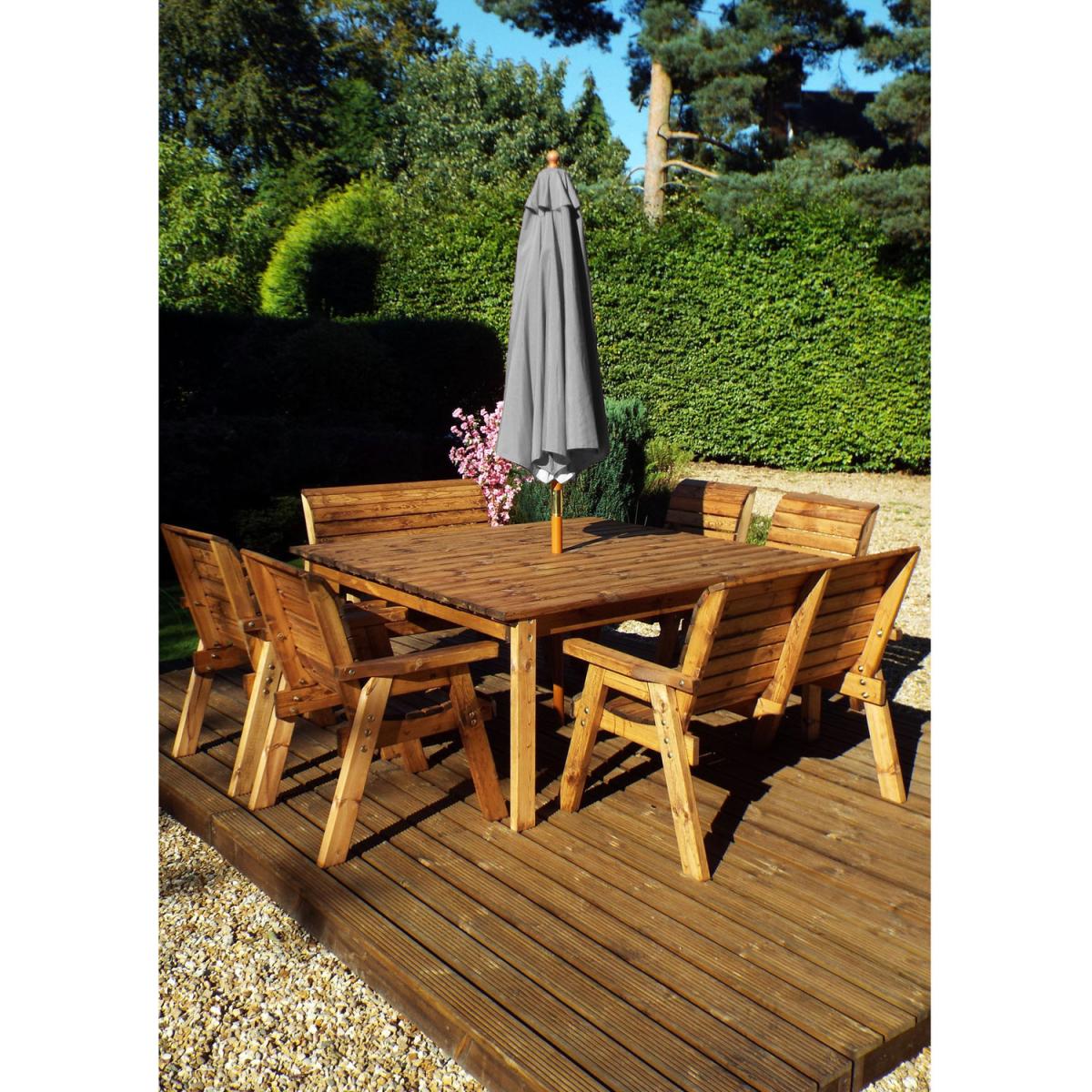 Charles Taylor Eight Seater Bench and Square Table - Grey – image 2