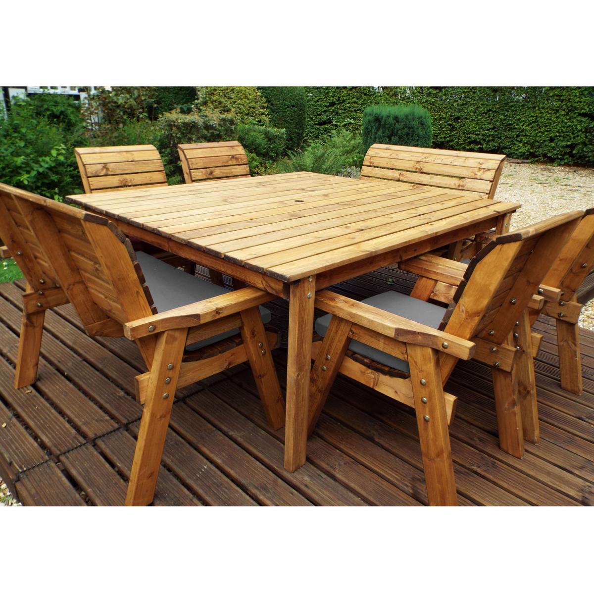 Charles Taylor Eight Seater Bench and Square Table - Grey – image 3