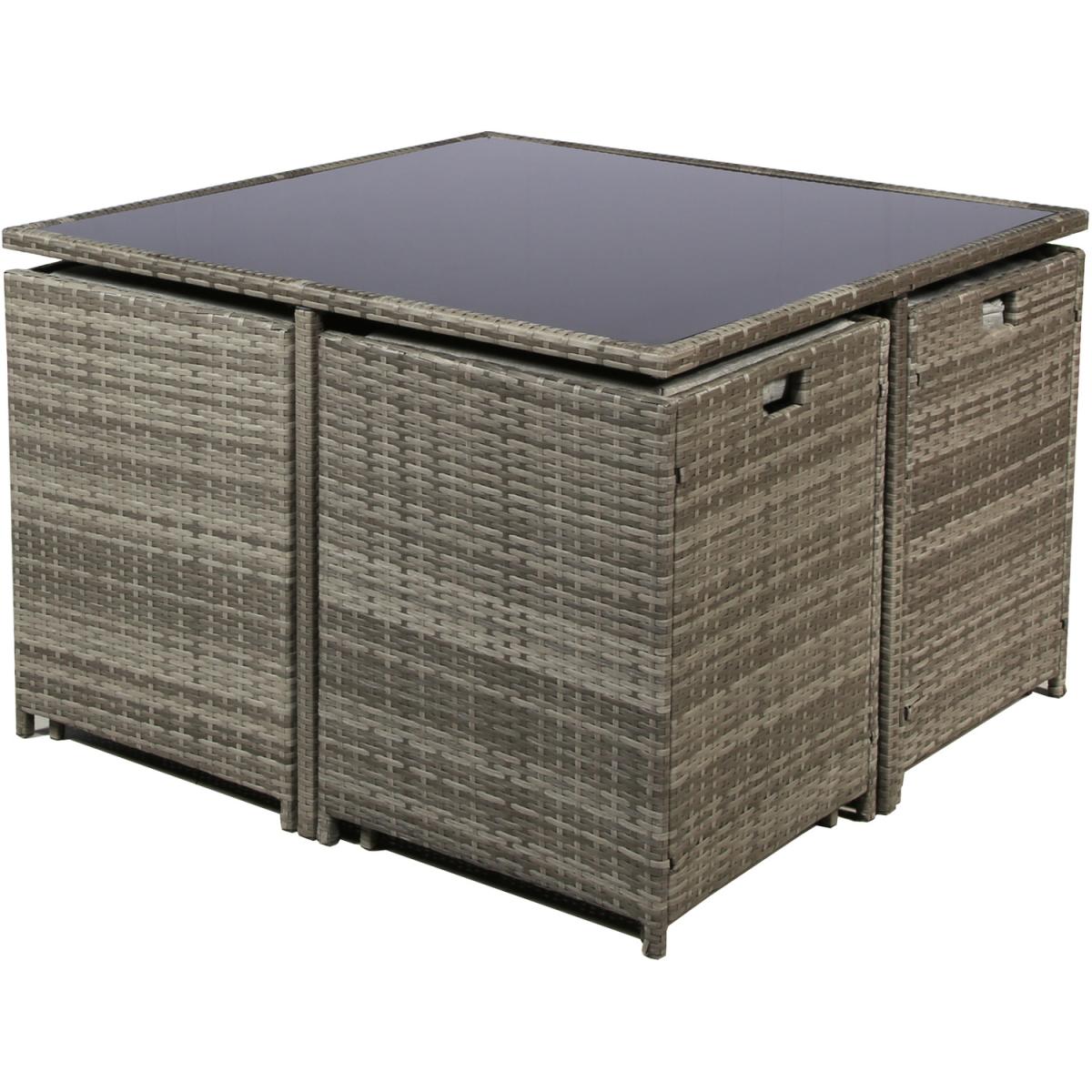Ashburton 8-Seat Cube Rattan Dining Set - Grey – image 3