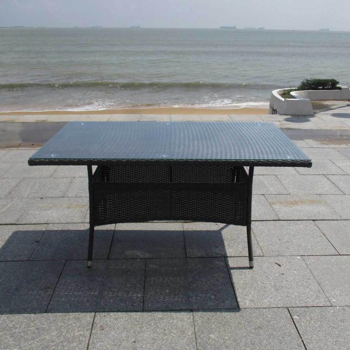 Albany Rectangular Rattan Dining Set 6 Seater Grey - Contemporary Grey – image 3