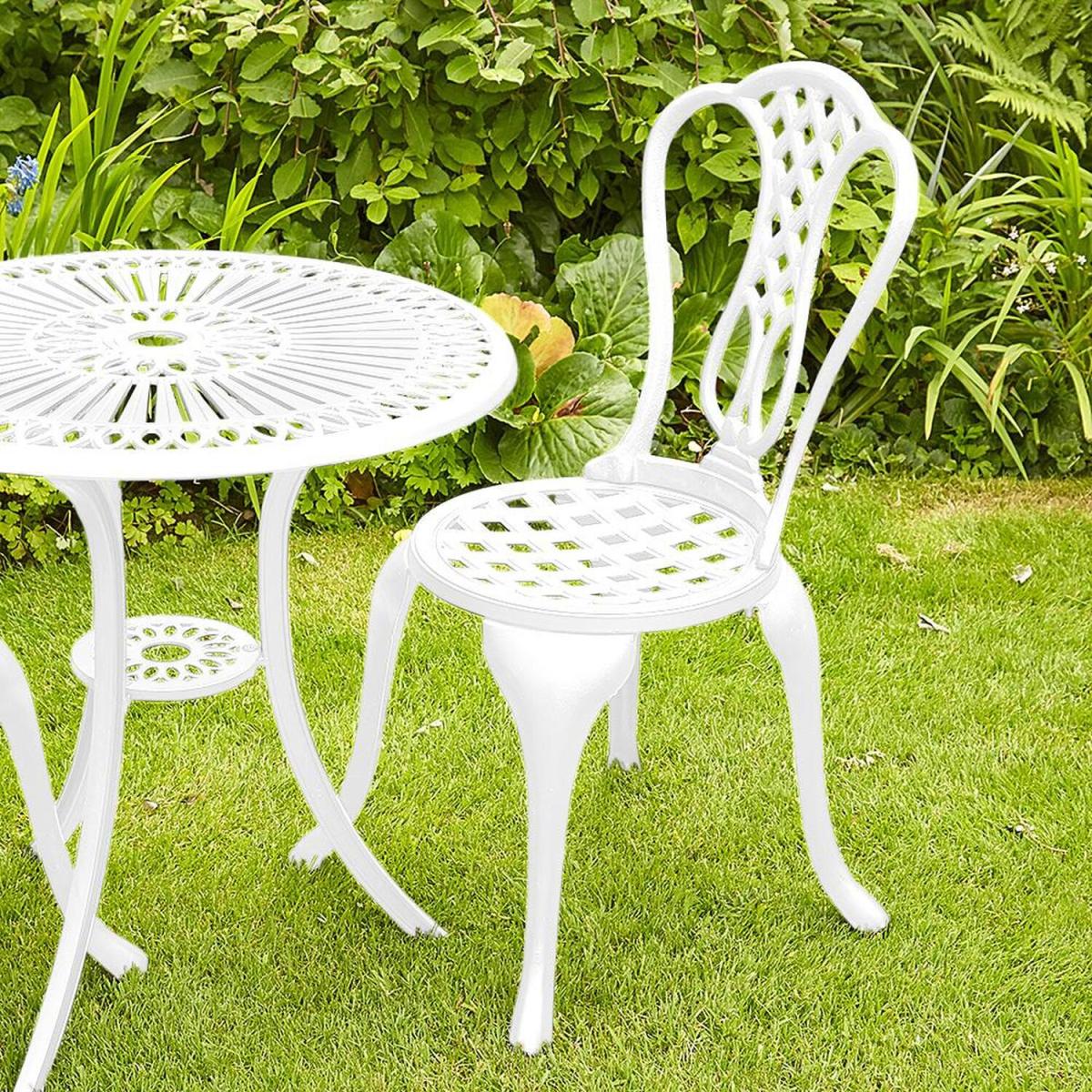 Chichester Outdoor Garden Patio Bistro Set - White – image 2