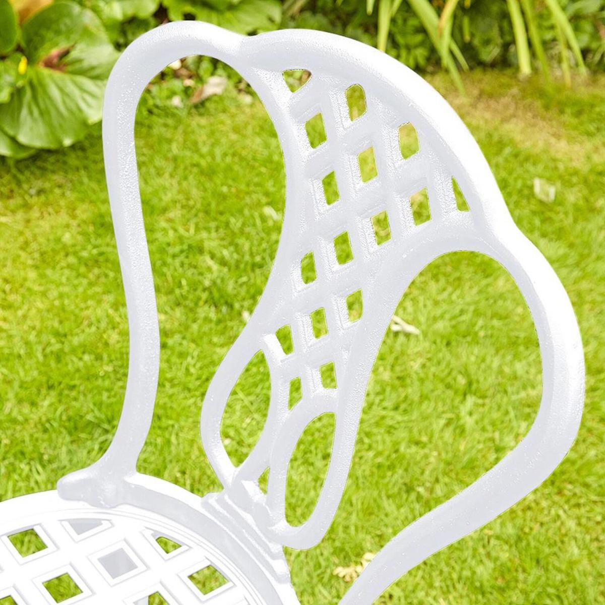 Chichester Outdoor Garden Patio Bistro Set - White – image 3