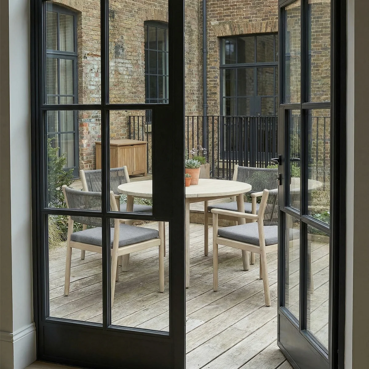Bourton 4 Seat Garden Dining Set - Light Grey – image 5