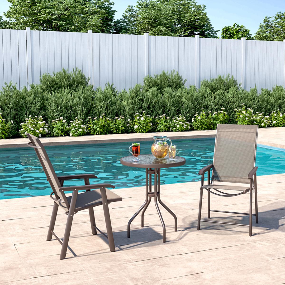 2 Seaters Bistro Set - Black / 2x Chair, 1x Table – image 2