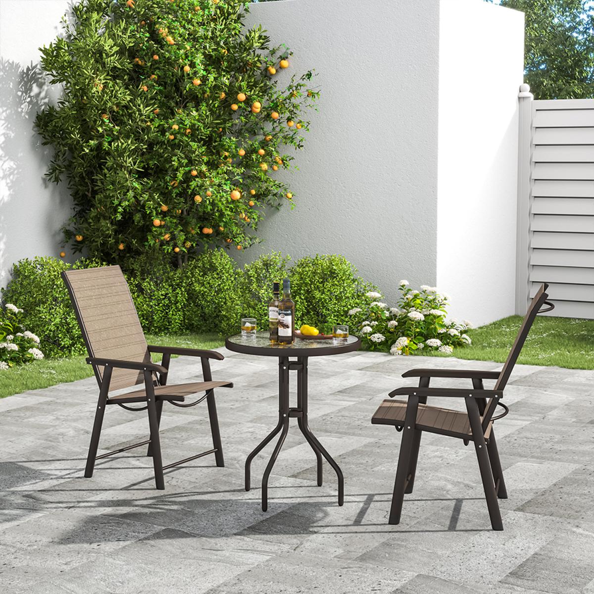 2 Seaters Bistro Set - Black / 2x Chair, 1x Table – image 6