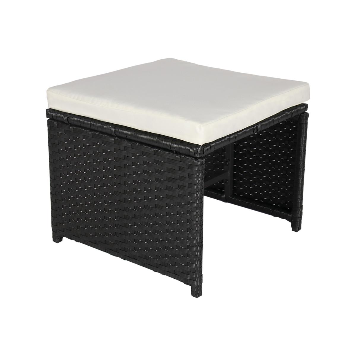 8 Seat Outdoor Garden Rattan Dining Set With Table - Black / Cover included – image 1