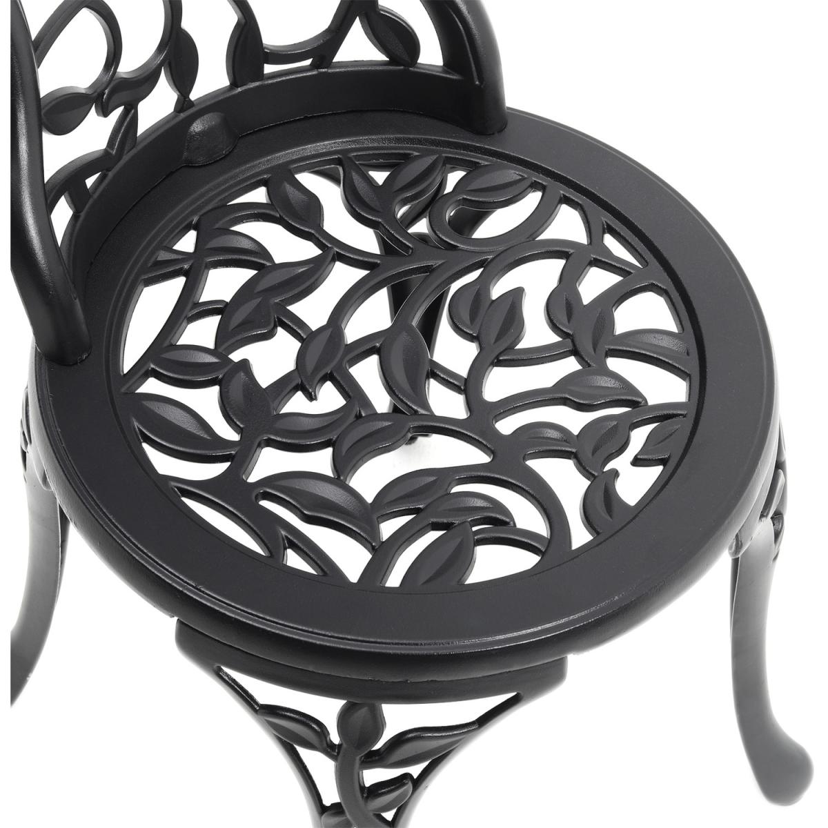 3 Piece Garden Bistro Cast Aluminum Dinning Chair Table Set - White – image 15