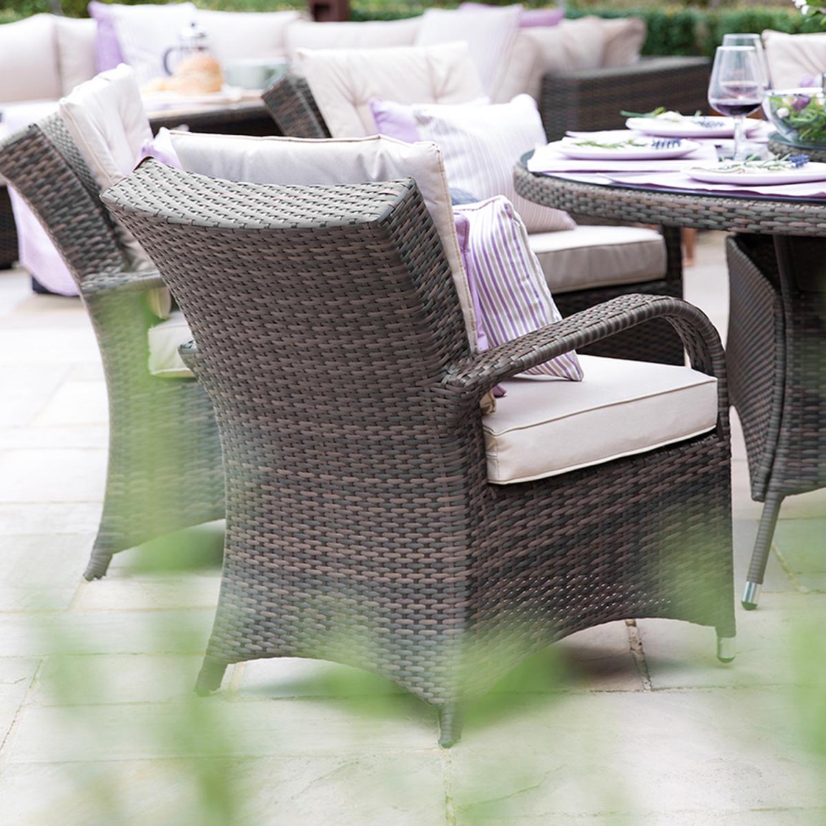 Olivia 8 Seater Rattan Rectangular Dining Set - Brown – image 2