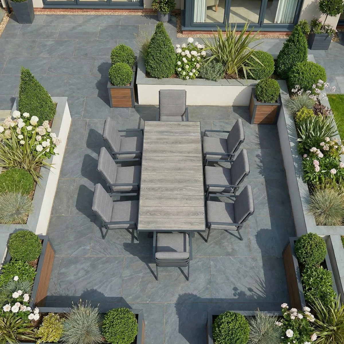 Sydney 8 Seat Rectangular Garden Dining Set - Grey – image 5
