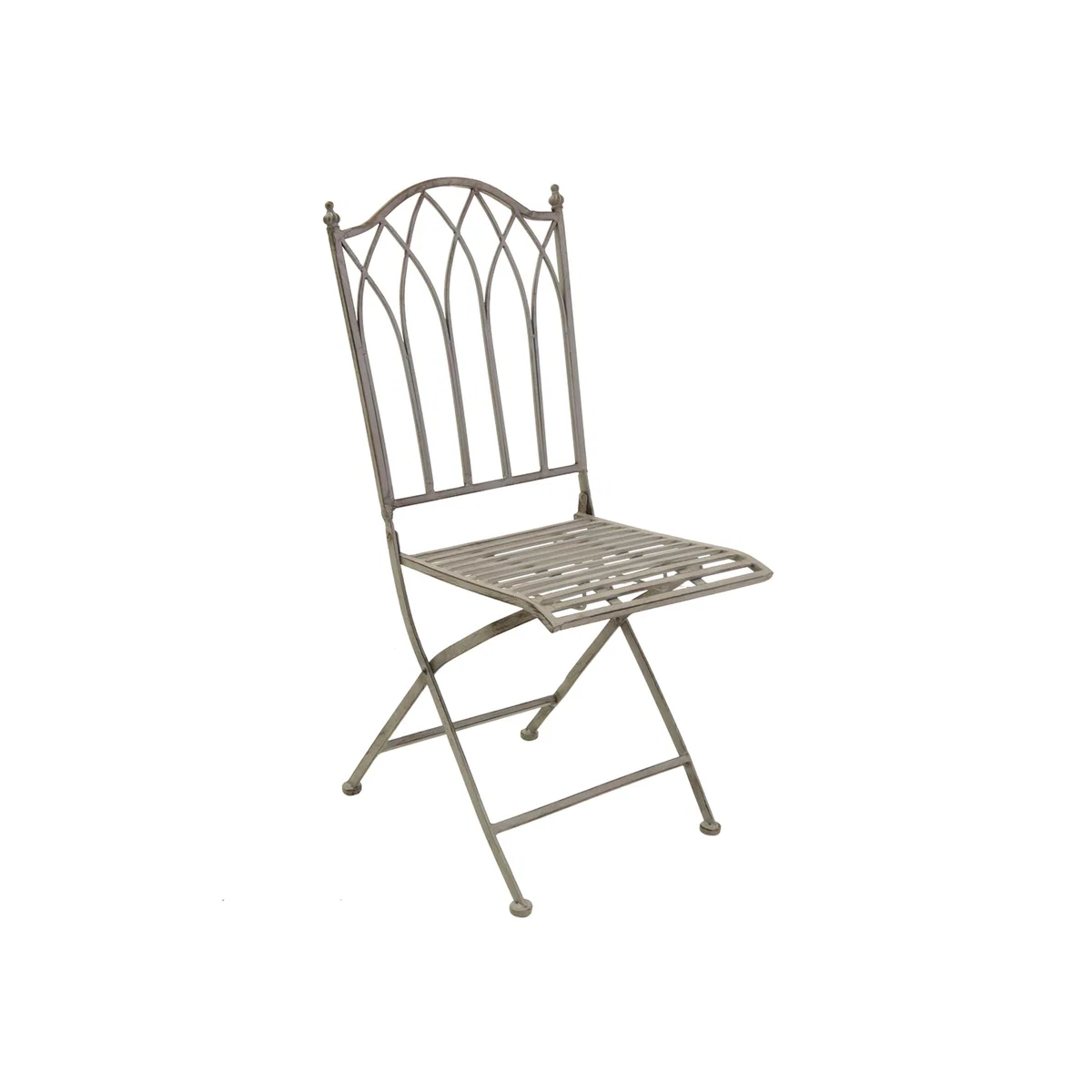Wrought Iron Feminine Bistro Set - Grey