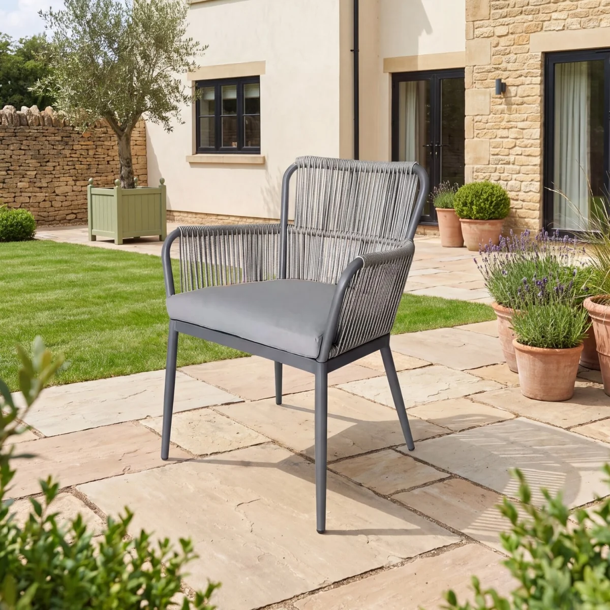 Westcott 6 Seat Garden Dining Set with Rectangular Table - Grey – image 2