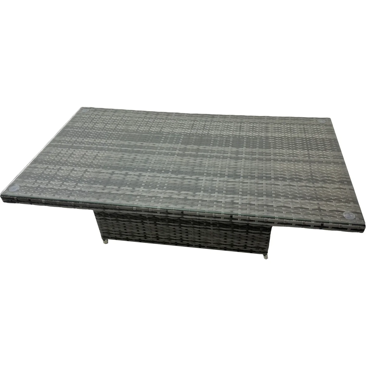 Fimous 6-Seater Dark Grey Mixed Rattan Garden Dining Set with Adjustable Rising Table. - Dark Grey Mixed rattan with dark grey fabric – image 3