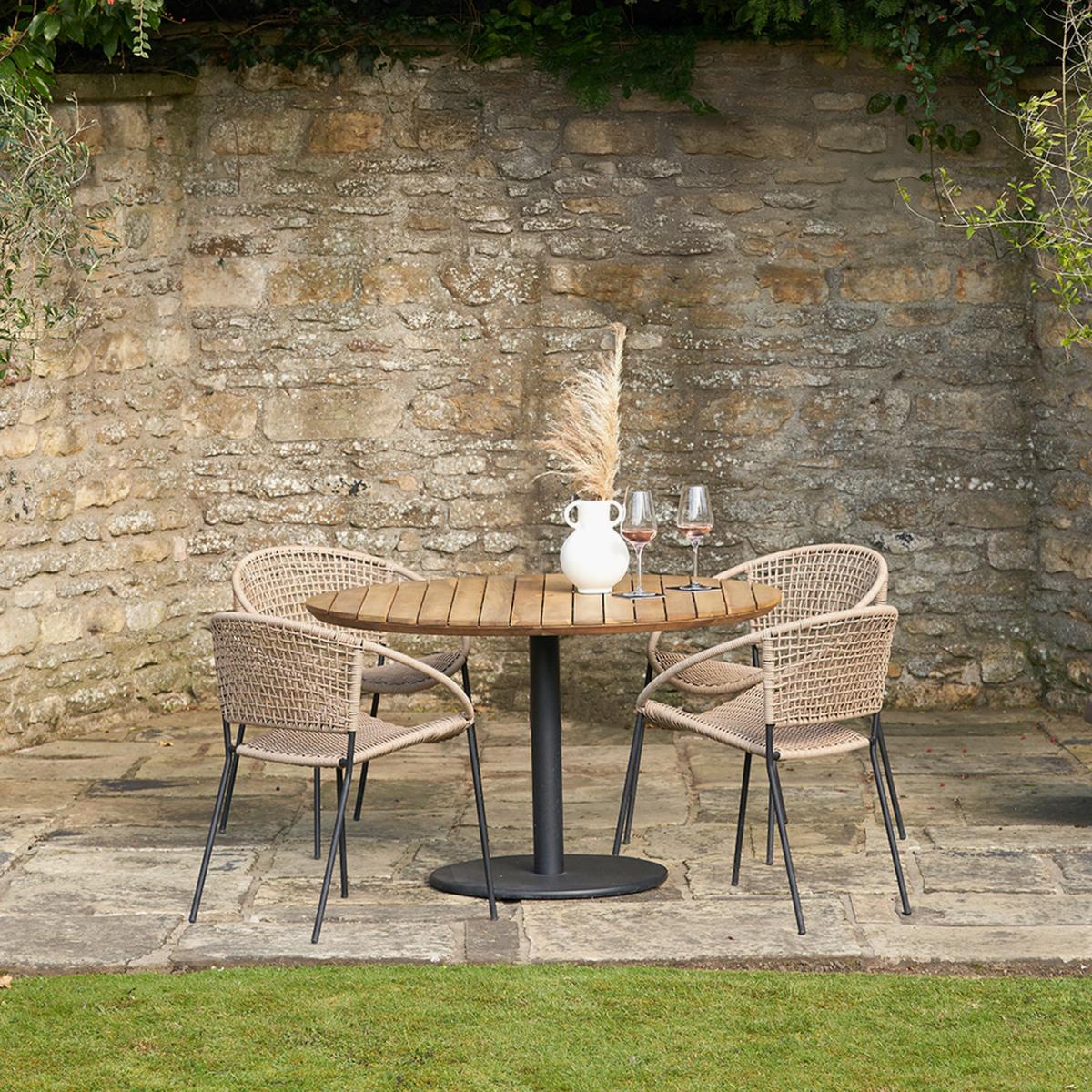 Outdoor 4 Seater Dining Set - Natural
