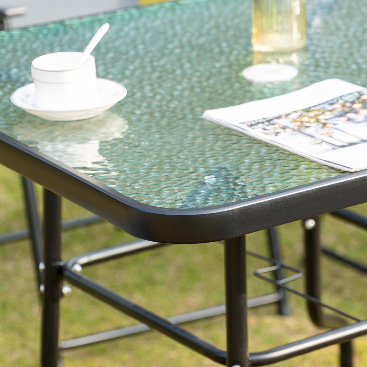 5 Piece Outdoor Dining Furniture Set Folding - Grey – image 7