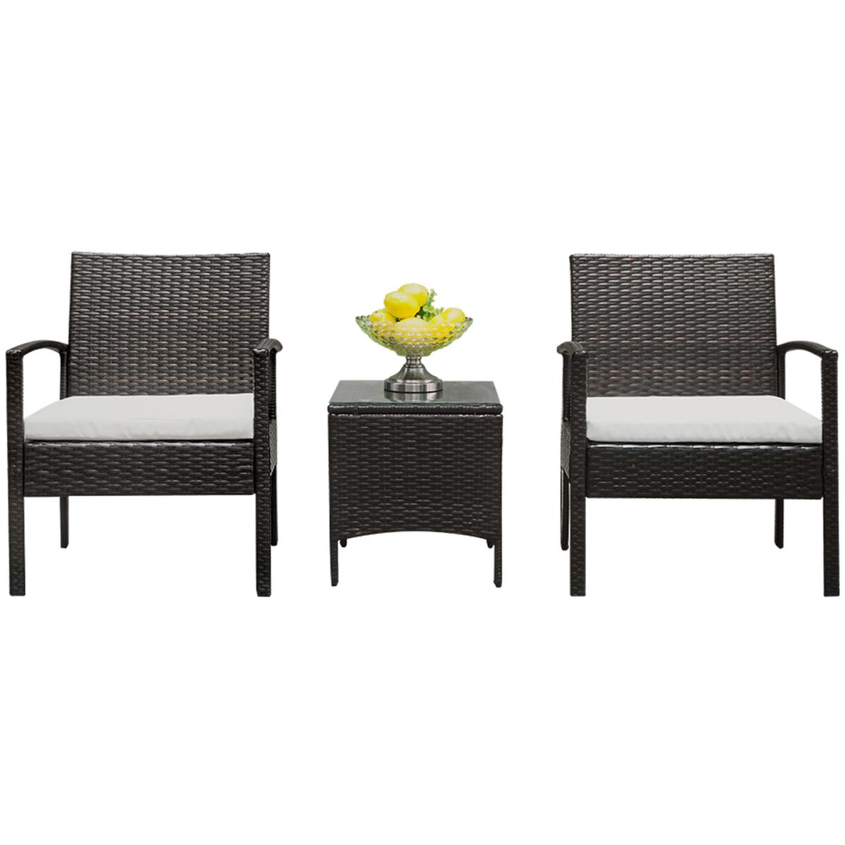 Rattan Relaxed Bistro Set - Brown – image 2