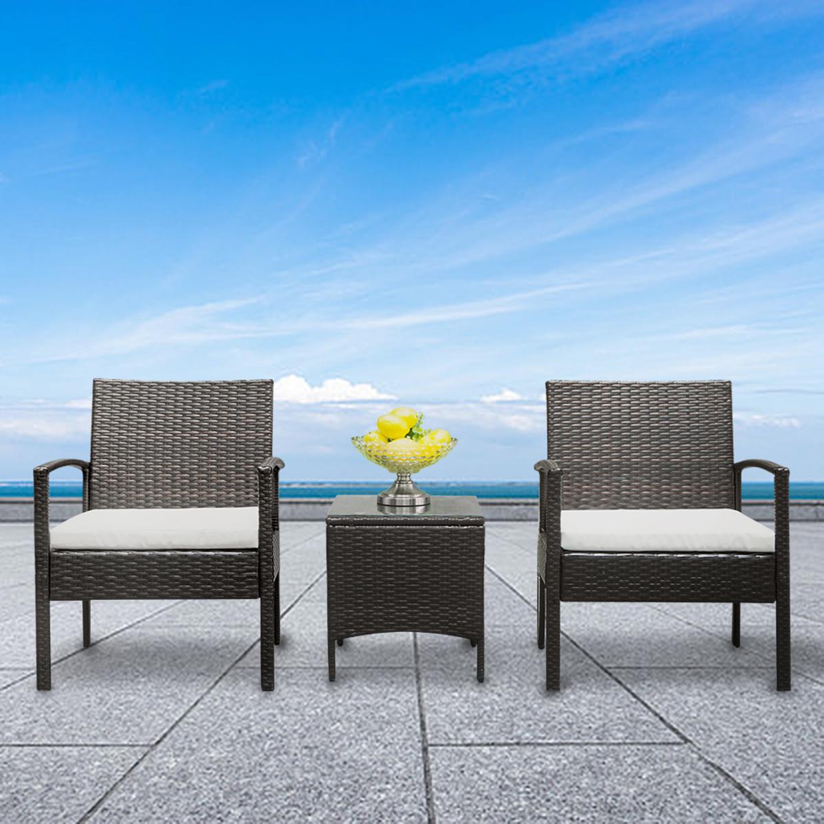 Rattan Relaxed Bistro Set - Brown – image 3