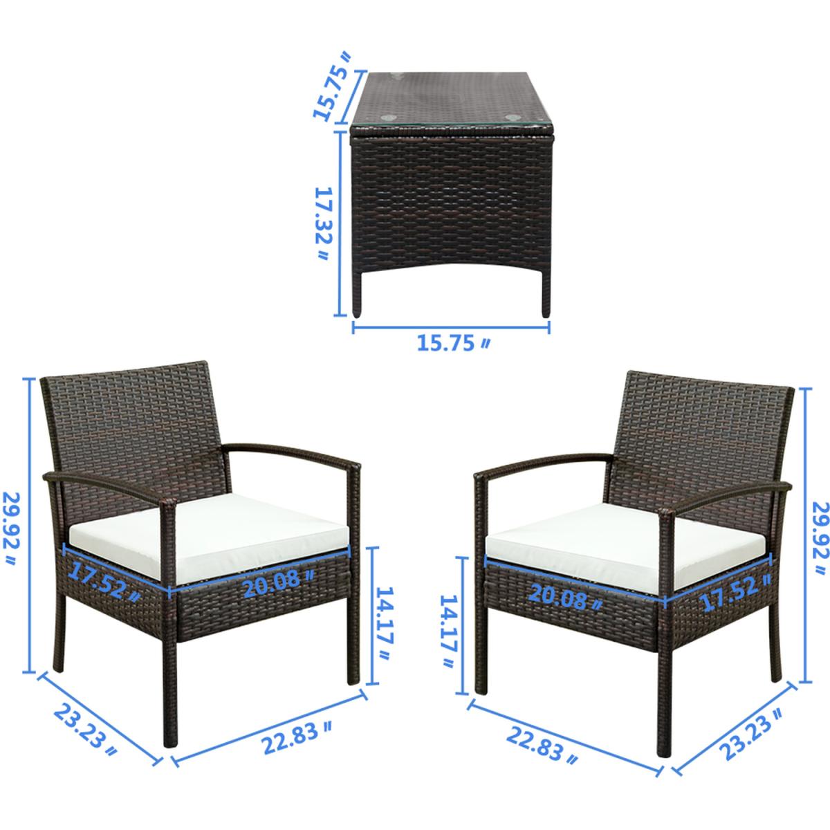 Rattan Relaxed Bistro Set - Brown – image 4