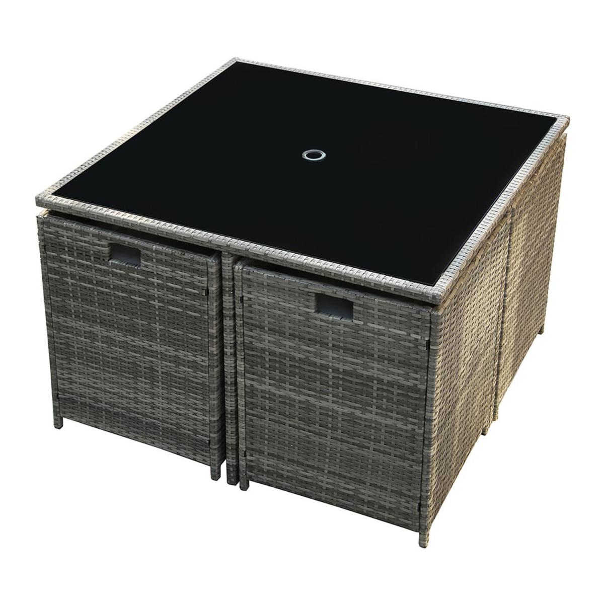 Santorini 8 Seater Premium Cube Rattan Outdoor Patio Garden Furniture Dining Set - Grey – image 4