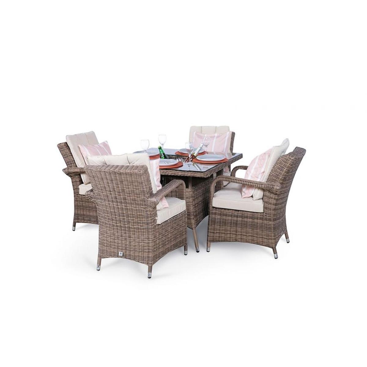 Arizona Signature Weave Square 4 Seat Rattan Dining Set with Drinks Cooler - Brown – image 4