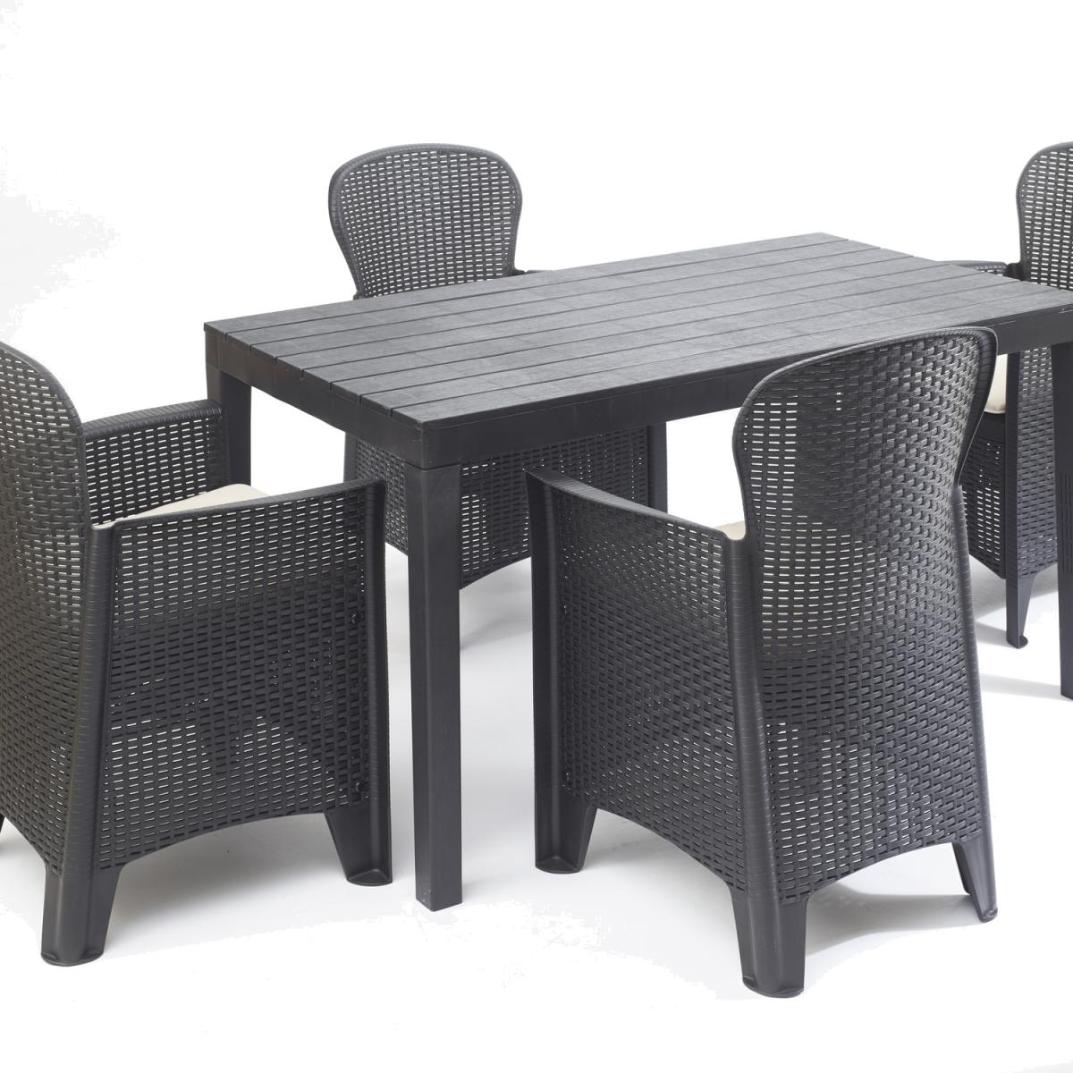 The Campania 4 Seat Rattan Dining set - Anthracite