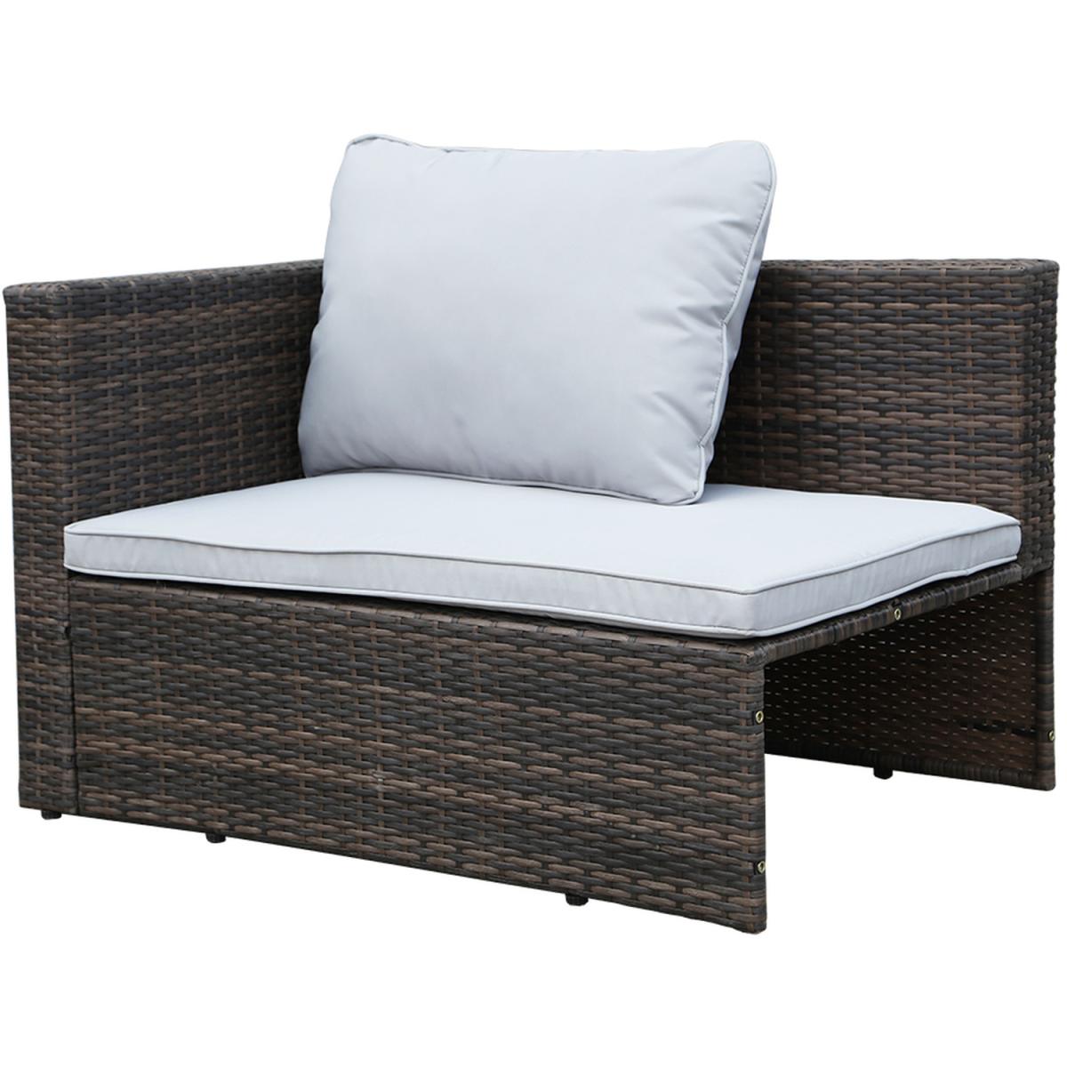 Modular Corner Rattan Sofa - Brown Modular with cover / Cover – image 2
