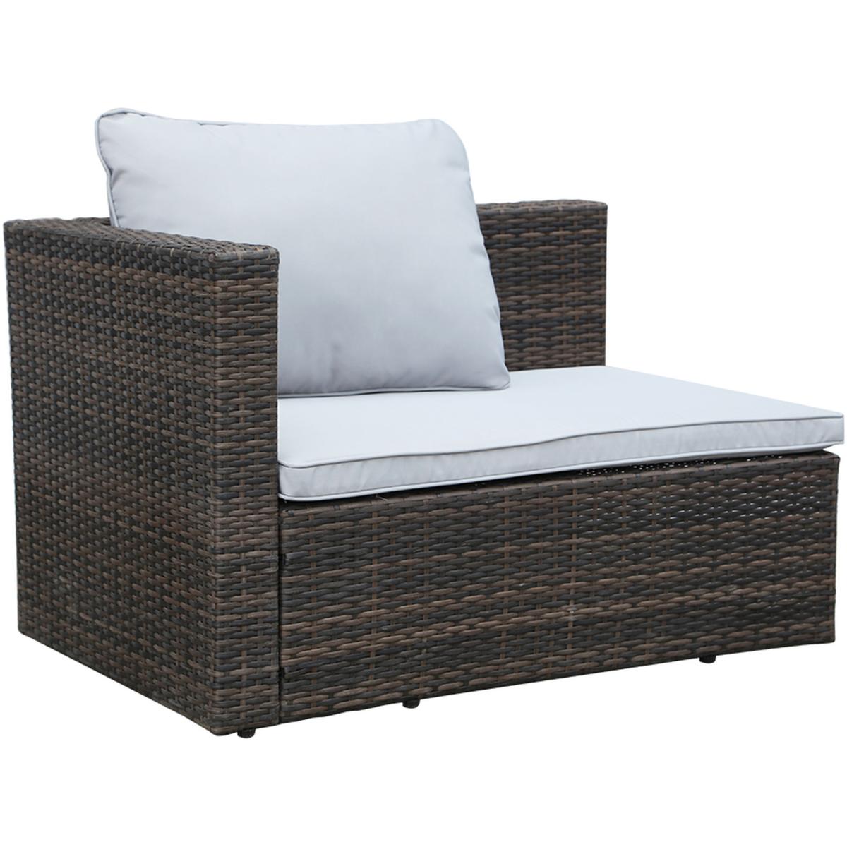 Modular Corner Rattan Sofa - Brown Modular with cover / Cover – image 4