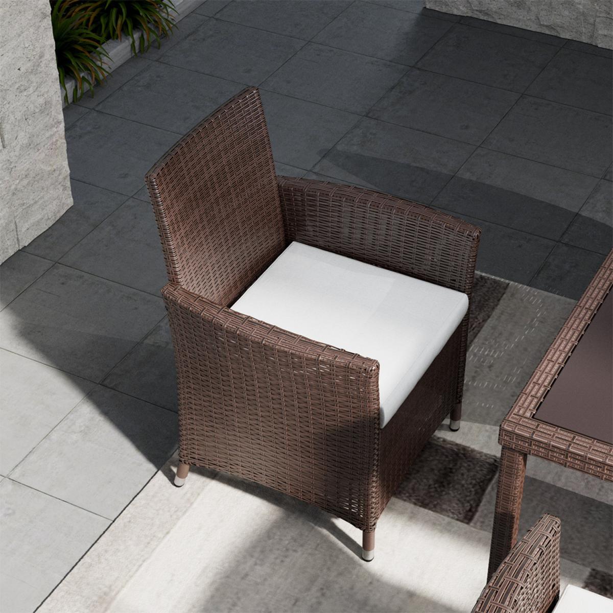 Rattan 5 Pieces Patio Dining Set - Black / 150*90*74CM – image 14