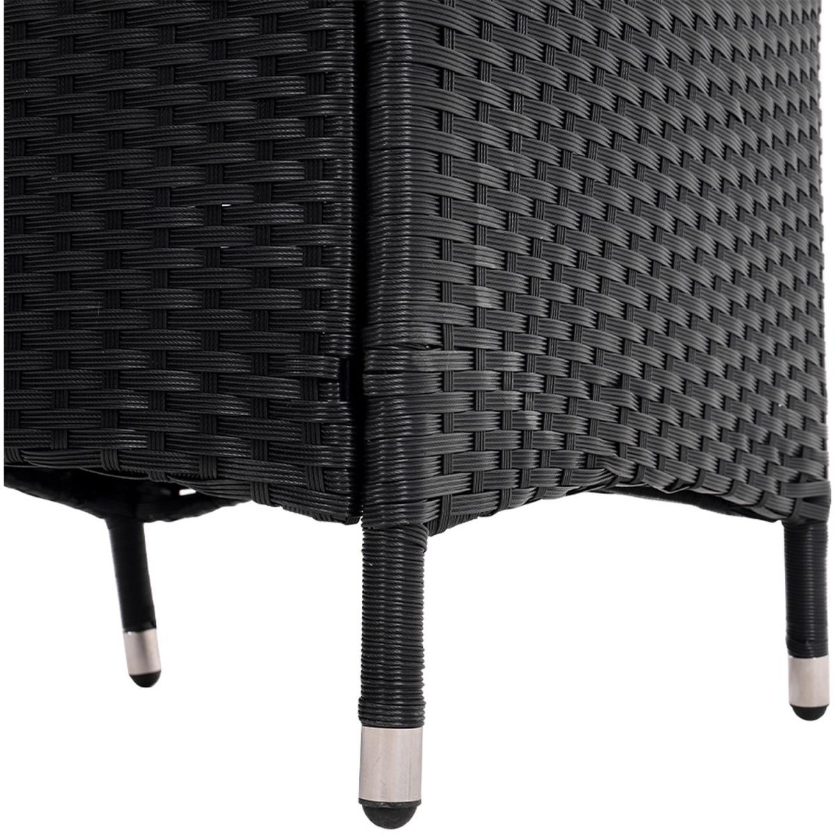 Rattan 5 Pieces Patio Dining Set - Black / 150*90*74CM – image 3