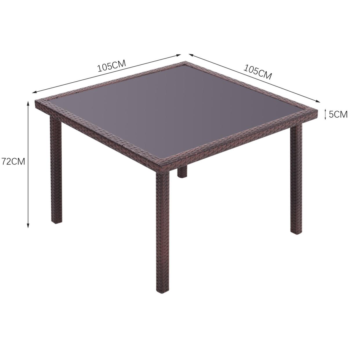 Rattan 5 Pieces Patio Dining Set - Black / 150*90*74CM – image 22