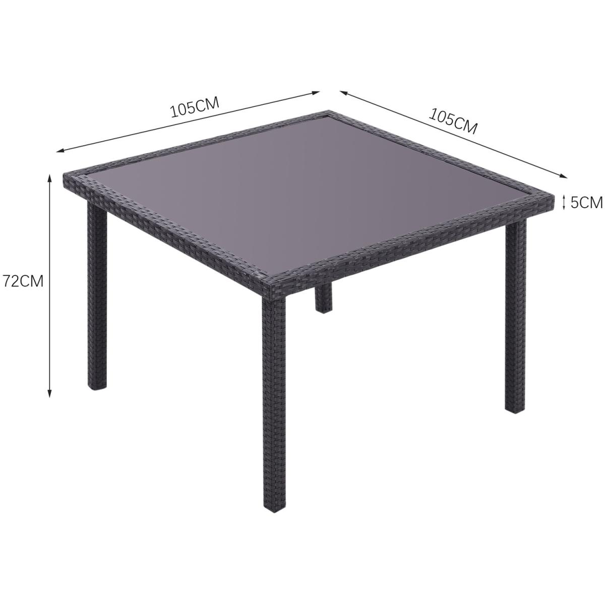 Rattan 5 Pieces Patio Dining Set - Black / 150*90*74CM – image 26