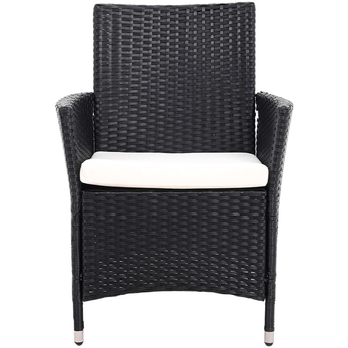Rattan 5 Pieces Patio Dining Set - Black / 150*90*74CM – image 4