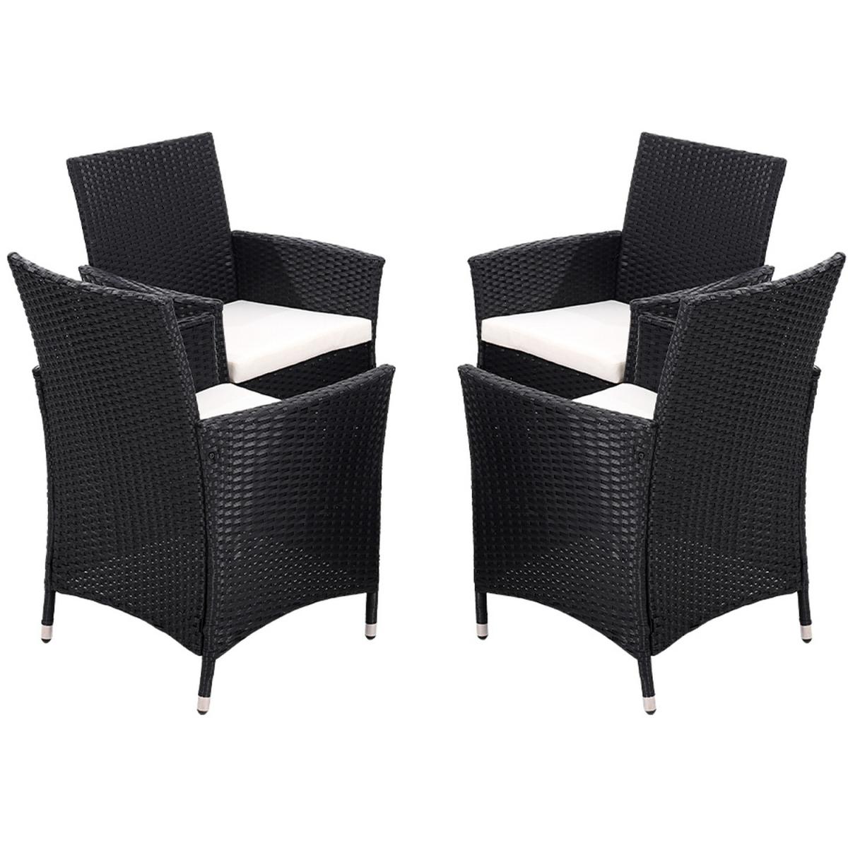 Rattan 5 Pieces Patio Dining Set - Black / 150*90*74CM – image 5