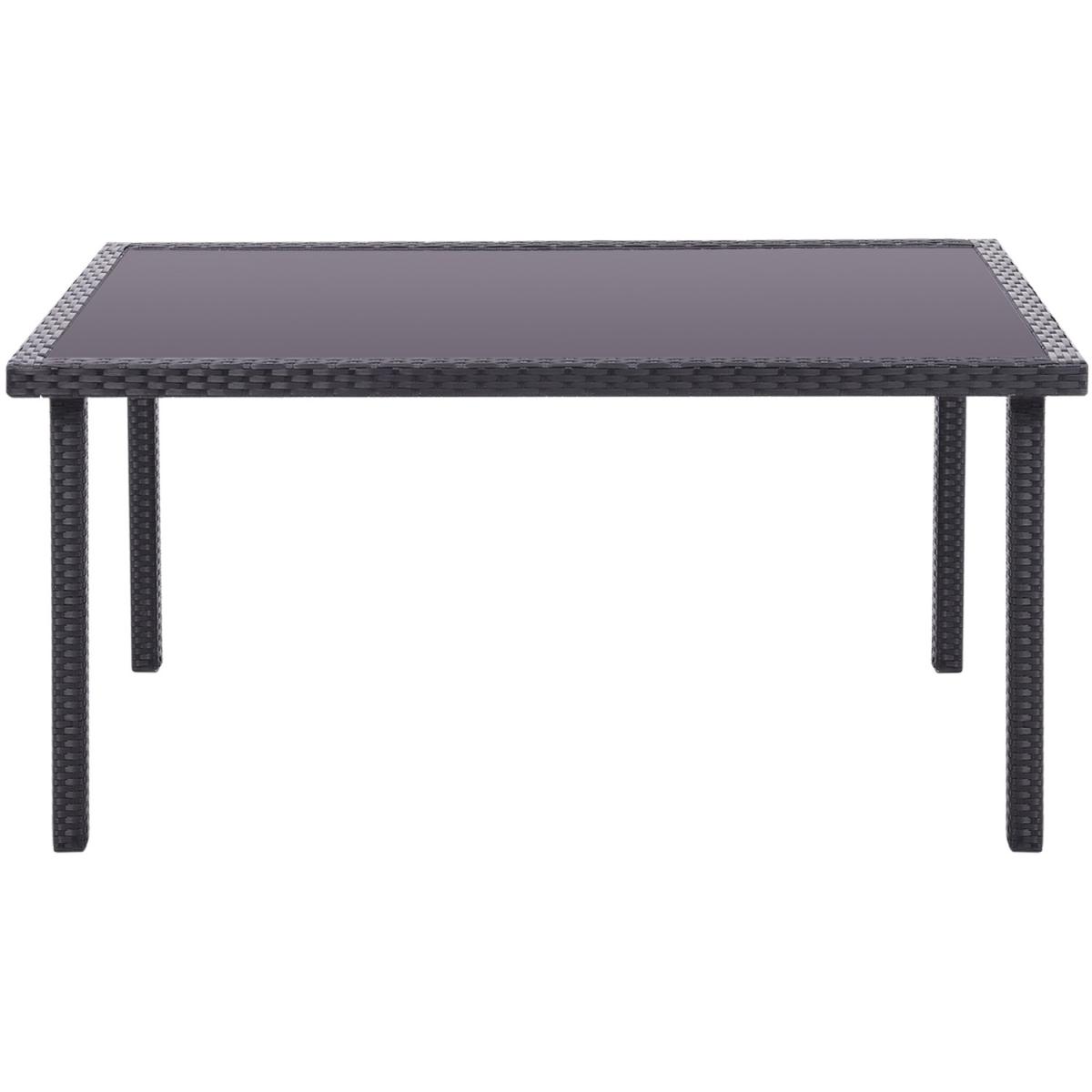 Rattan 5 Pieces Patio Dining Set - Black / 150*90*74CM – image 7