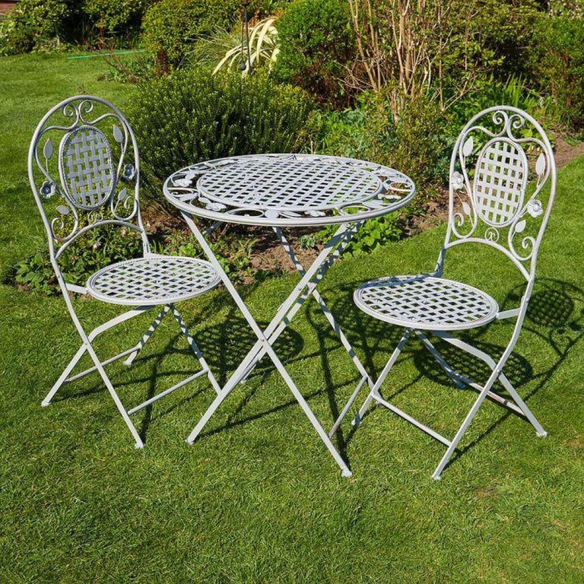 Meadow Outdoor Garden Patio Bistro Set - Grey – image 1