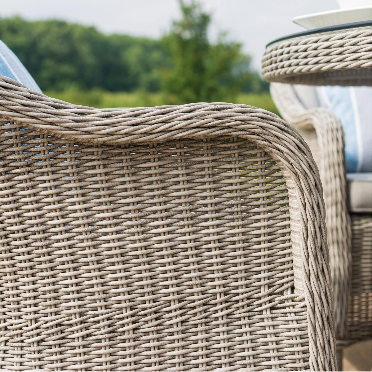 Oxford 6 Seat Rattan Dining Set Round with Ice Bucket and Heritage Chairs - Grey – image 2