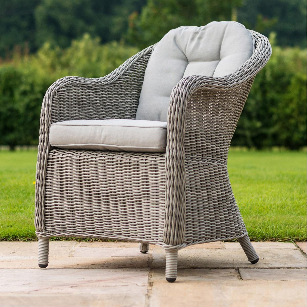Oxford 6 Seat Rattan Dining Set Round with Ice Bucket and Heritage Chairs - Grey – image 4