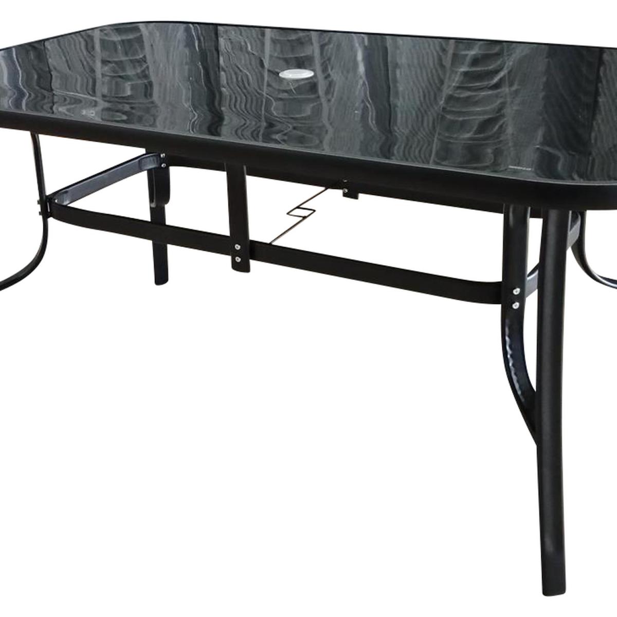 The Rufford - Black and Grey Metal 6 Seat Garden Dining Set - Grey – image 3