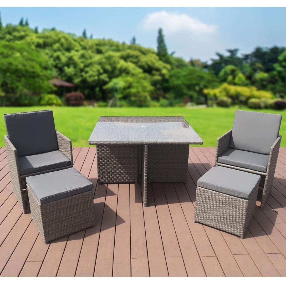8 Seat Cube Garden Furniture Set - Grey – image 2