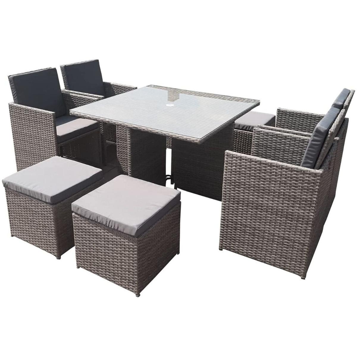 8 Seat Cube Garden Furniture Set - Grey – image 3
