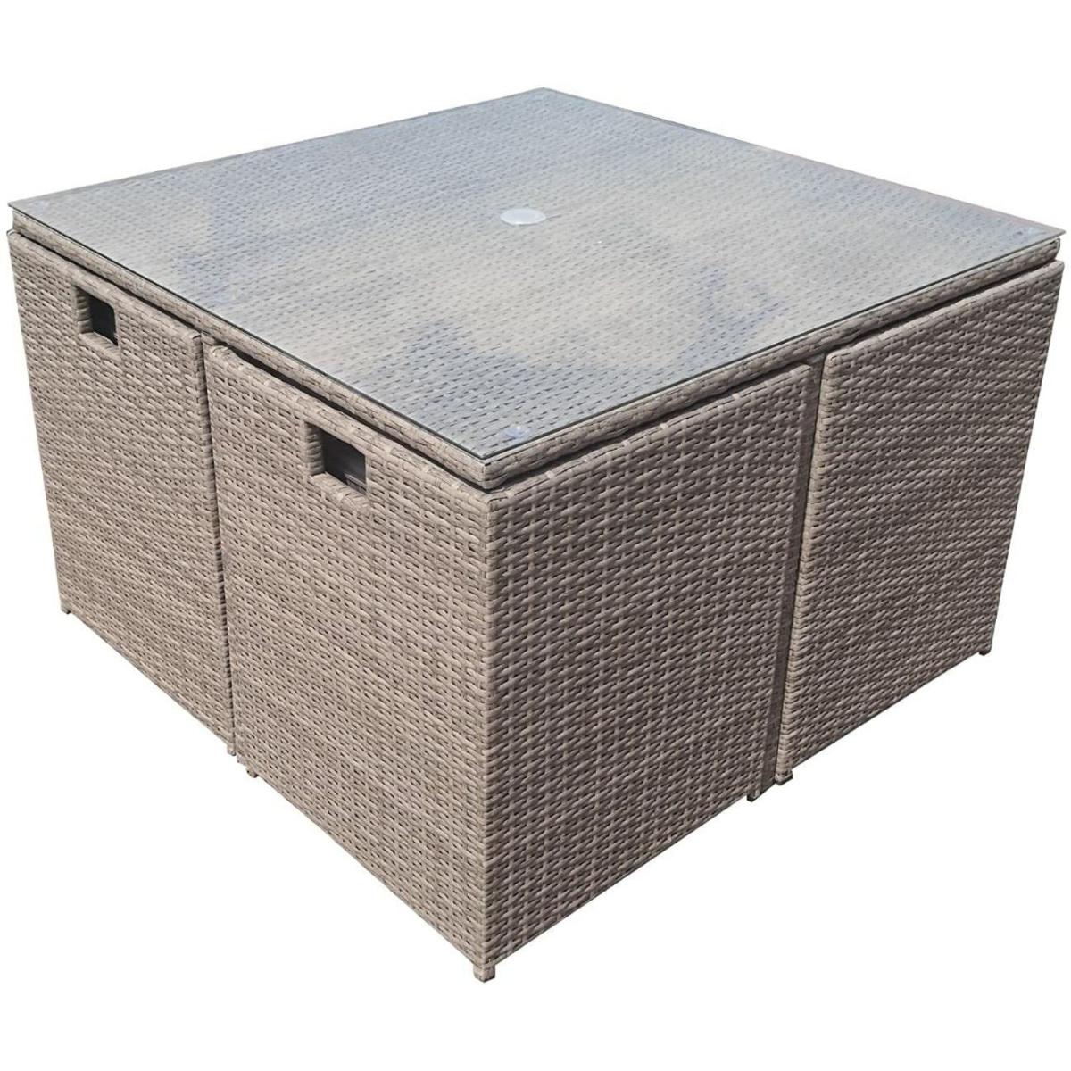 8 Seat Cube Garden Furniture Set - Grey – image 4