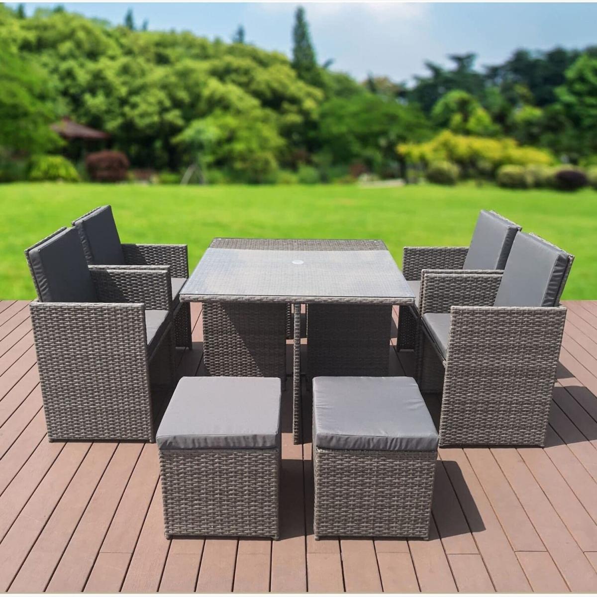 8 Seat Cube Garden Furniture Set - Grey – image 1