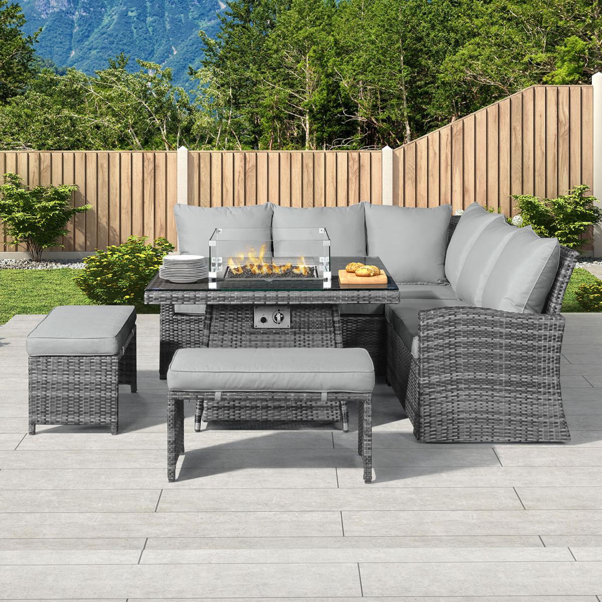 Compact Firepit Corner Set-Grey – image 2