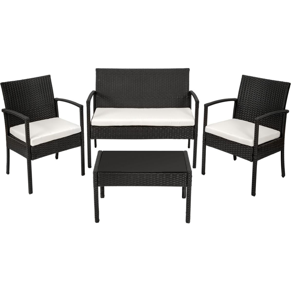 Rattan Garden Furniture Set Sparta 4 Seat 1 Table - Black – image 3